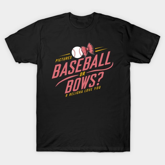Baseball or Bows Gender Reveal - Unique Graphic T-Shirt by WEARWORLD